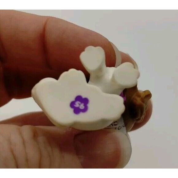 Polly Pocket Sparkling Pets Puppy Dog White Brown Toy Blue Collar Rhinestone 56 - Picture 5 of 6